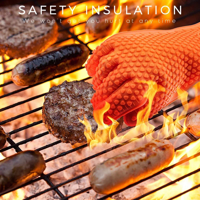Oven Mitt Silicone - Guanti in Silicone per Barbecue, Guanti
