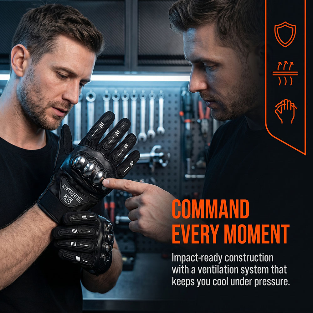 Motorcycle Glove Knuckle - Guanti da Moto MX Traspiranti con